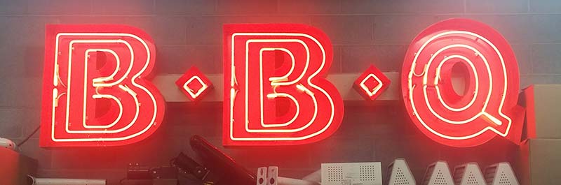 BBQ Exposed Neon Channel Letters