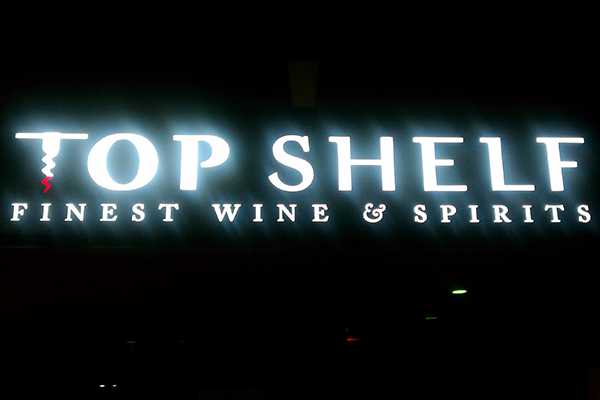 Top Shelf Finest Wines And Spirits Channel Letters